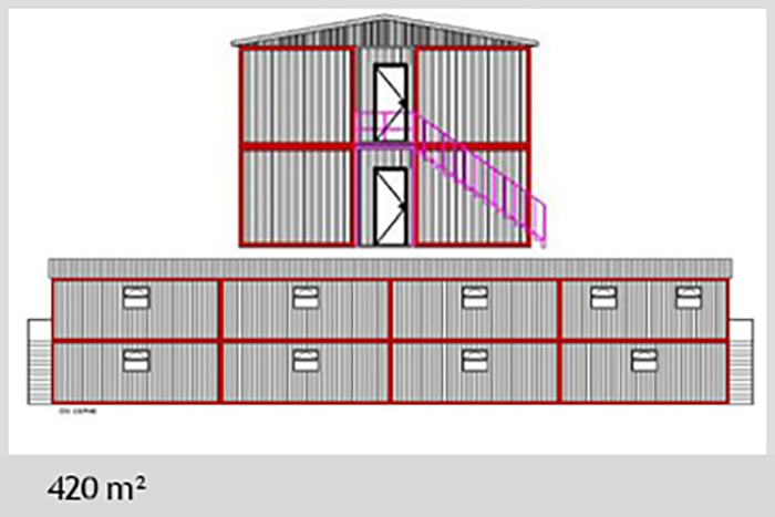900 M² Container Dormitory