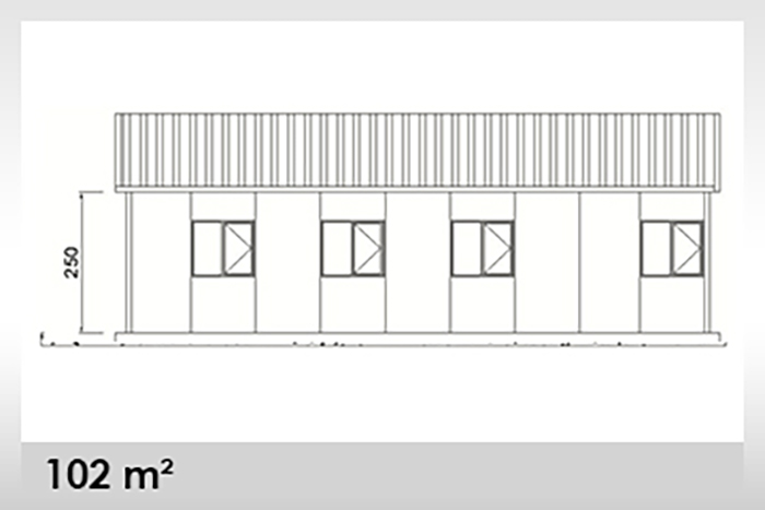 733 m² Single Storey Prefabricated Dormitory Room